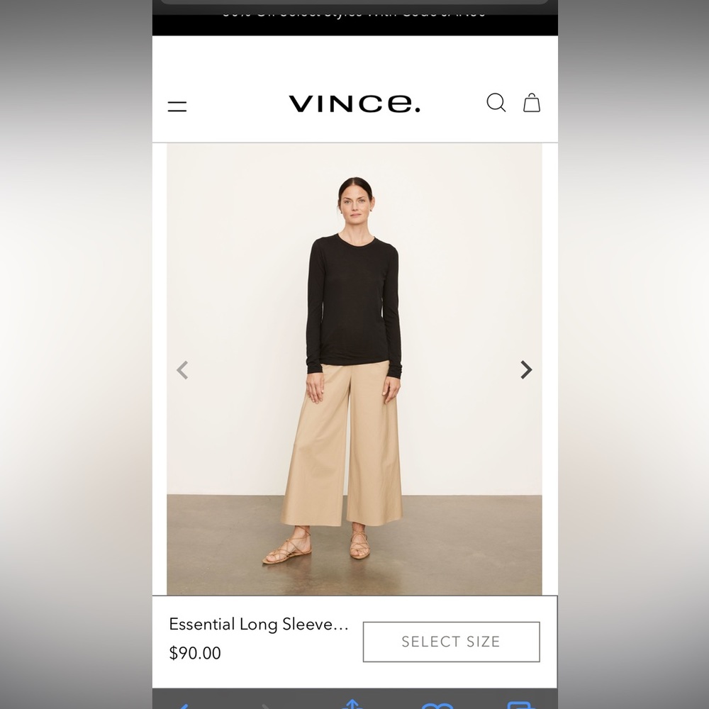Vince. Essential long sleeve crew, neck T-shirt NWT